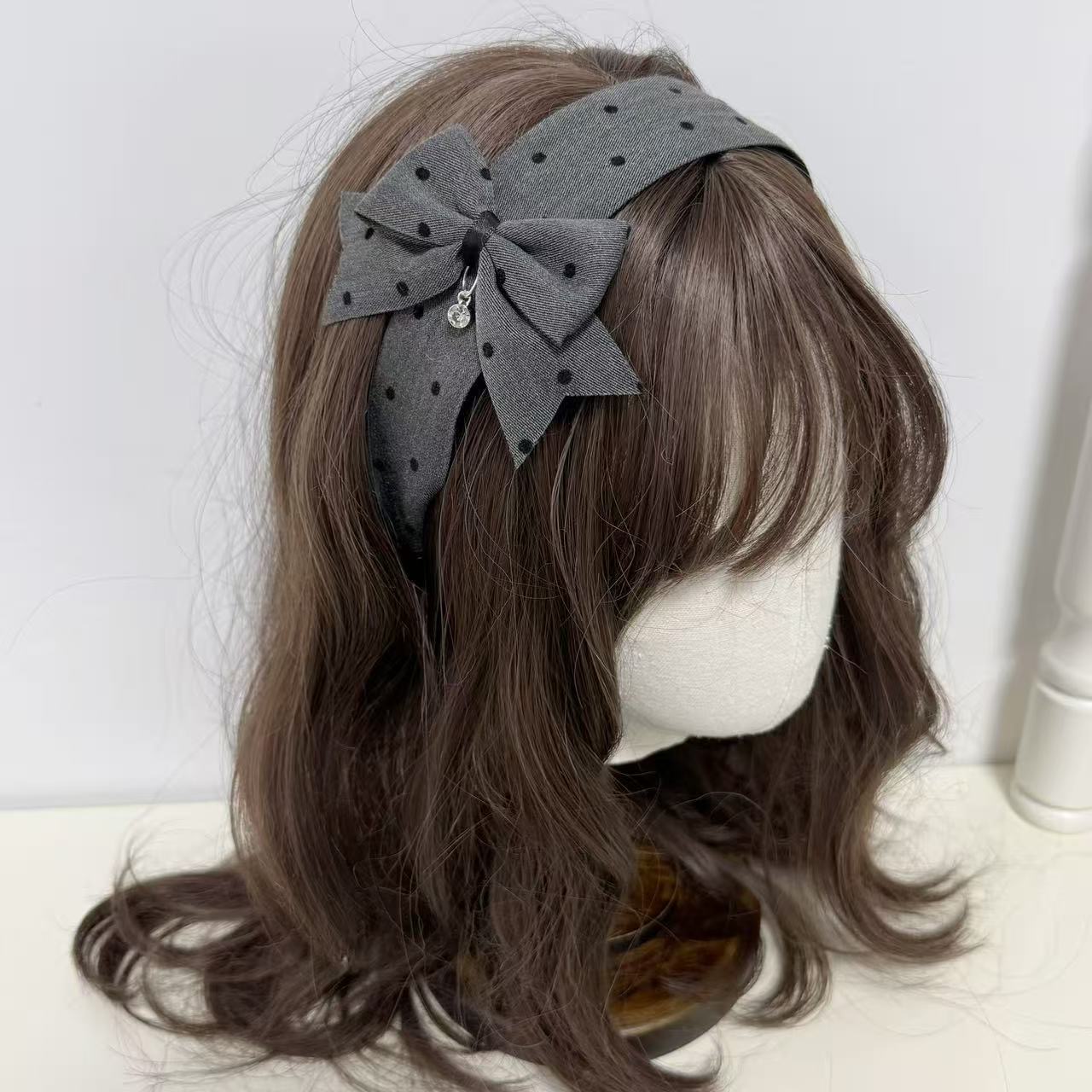 Hi Tech Accessories - Grijze haaraccessoires met strik, Franse stijl