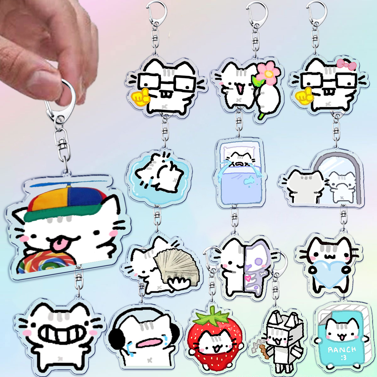 Tech Girl Accessories - Leuke Kat Cartoon Sleutelhangers voor Accessoires