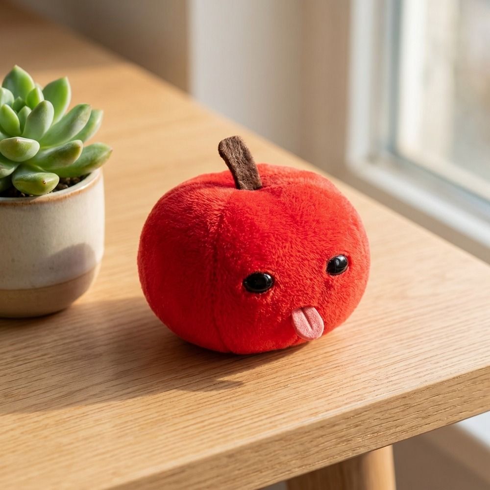Tech Girl Accessories - Portemonneebedel Groen Rood Fruit Pluche Sleutelhanger