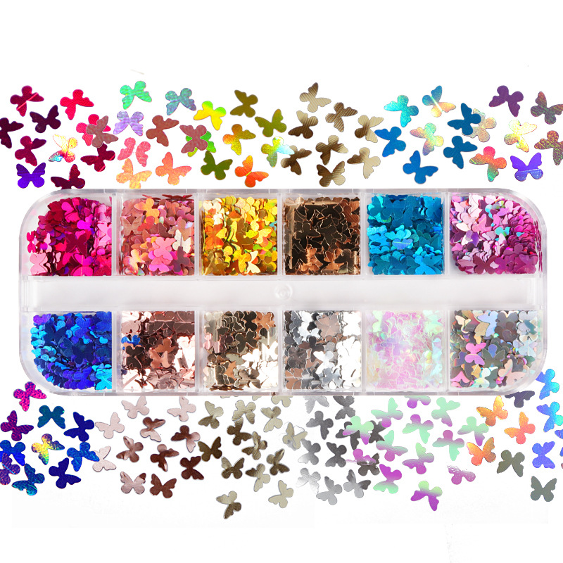 Tech Accessories - Mix Kleur Fluorescerende Vlinder Glitter Wimper