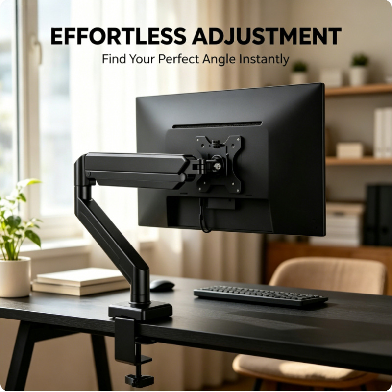 Monitor Arm Single - 14-32 inch enkelvoudige monitorbeugel, hoogteverstelbaar, met